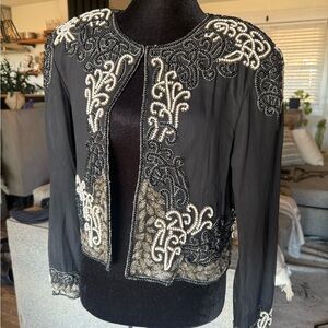 Western Elegance Vintage Black Beaded Women's Jacket